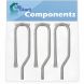 3-Pack BBQ Gas Grill Tube Burner Replacement Parts for Jenn Air 720-0511 - Compatible Barbeque 15 3/4" Stainless Steel Pipe Burners - 0