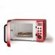 700W Kitchen Glass Turntable Red Retro LED Display Countertop Microwave Oven - 1