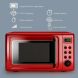 700W Kitchen Glass Turntable Red Retro LED Display Countertop Microwave Oven - 2