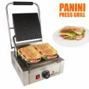 High-quality Panini Sandwich Press Grill | Durable Stainless Steel Construction with Adjustable Temperature Control ALDKitchen NP-589 (9" x 9" Single head)