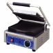globe food equip bistro 10" single panini grill w/ grooved plates - 0
