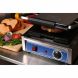 globe food equip bistro 10" single panini grill w/ grooved plates - 3