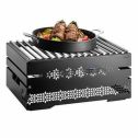 Rosseto SK053 10 in. Mosaic Multi-Chef Warmer Kit with 3 Fuel Holders&#44; Reversible Burner Stand & Grill - Black Matte
