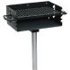 Ultra Play 3-1/2 in. Commercial Park Rotating Flipback Pedestal Charcoal Grill with Post - 0