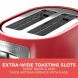 BLACK+DECKER 2-Slice Extra Wide Slot Toaster, Red/Silver, TR1278TRM - 2