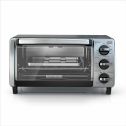 BLACK+DECKER 4-Slice Toaster Oven with Natural Convection, Black, TO1750SB