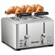 Costway Stainless Steel 4 Slice Toaster Extra-Wide Slot 6 Shade Setting w/ Warming Rack - 0