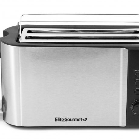 Elite Gourmet ECT-3100 Stainless Steel 4 Slice Stainless Steel Long Toaster  
