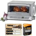 Cuisinart TOB-195 Exact Heat Convection Toaster Oven Broiler Bundle with Home Basics 5-Piece Knife Set with Cutting Board and 1 Year Extended Warranty