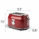 Haden Dorset 2-Slice Wide Slot Stainless Steel Retro Toaster, Red 75001 - 1
