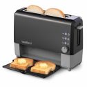 West Bend 77224 QuikServe Slide Through Wide-Slot Toaster with Cool Touch Exterior & Removable Crumb Tray, 2-Slice, Black