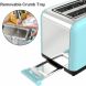 2 Slice Retro Toasters, Keenstone Stainless Steel Toaster with LED Timer Display and 1.5" Wide Slot, Defrost/Reheat/Cancel Fuction, 6 Toasting Shade Settings, Removable Crumb Tray, Bule - 1
