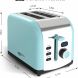 2 Slice Retro Toasters, Keenstone Stainless Steel Toaster with LED Timer Display and 1.5" Wide Slot, Defrost/Reheat/Cancel Fuction, 6 Toasting Shade Settings, Removable Crumb Tray, Bule - 3