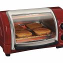 Hamilton Beach Easy Reach Toaster Oven With Roll Top Door Home Good - Red