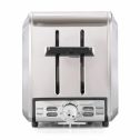 Fortune Candy Toaster 2 Slice Stainless Steel for Bagels and Breads Extra Wide Slots For Thick Slices - Diamond Texture Surface (Gloss Red)