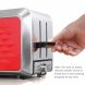 Fortune Candy Toaster 2 Slice Stainless Steel for Bagels and Breads Extra Wide Slots For Thick Slices - Diamond Texture Surface (Gloss Red) - 2