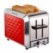 Fortune Candy Toaster 2 Slice Stainless Steel for Bagels and Breads Extra Wide Slots For Thick Slices - Diamond Texture Surface (Gloss Red) - 3