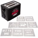 2-Slot Impression Toaster with 8 Interchangable Angry Morning Novelty Design Plates - 2 Slice Cool Touch, 7 Browning Control Settings