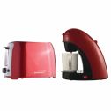 Brentwood Appliances TS-112R Single-Serve Coffee Maker with Mug (Red) and TS-292R 2-Slice Cool-Touch Toaster with Extra-Wide Slots (Red & Stainless Steel) Bundle