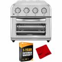 Cuisinart TOA-28 Compact AirFryer Toaster Oven Silver Bundle with 1 Year Extended Warranty and Deco Gear Microfiber Cleaning Cloth