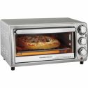 Hamilton Beach 4 Slice Non Slip Kitchen Countertop Toaster Oven, Stainless Steel