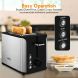 2 Slice Toaster, Stainless Steel Bread Toaster, Extra Wide Slot Toaster with Bagel Gluten-Free Cancel Function 6-Shade Setting, Black - 2