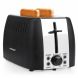 prepAmeal 2 Slice Toaster Stainless Steel Toaster Two Slice Bagel Toaster Small Bake Toaster with 6 Browning Setting, Reheat, Defrost, Bagel, Cancel Function, Extra Wide Slots (Black - 2 Slice) - 0