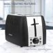 prepAmeal 2 Slice Toaster Stainless Steel Toaster Two Slice Bagel Toaster Small Bake Toaster with 6 Browning Setting, Reheat, Defrost, Bagel, Cancel Function, Extra Wide Slots (Black - 2 Slice) - 3