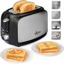 CucinaPro Toast On! Extra-Wide 2-Slot Impression Toaster - Customize Your Toast with 4 Interchangeable Design Plates - Make Breakfast Fun!