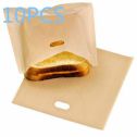 Jeobest Reusable Toaster Bags - Pocket Sandwich Toaster - Toaster Grilled Cheese Bags - 10PCS Non-stick Reusable Toaster Bags for Grilled Cheese Sandwiches Chicken (6.3 x 6.3 inch) MZ
