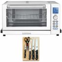 Cuisinart TOB-135WN Toaster Oven, White Bundle with Home Basics 5-Piece Knife Set with Cutting Board