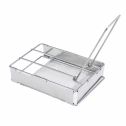 Foldable Stainless Steel Toaster Plate Portable Outdoor Camping Bread Toaster Gr