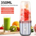 Mini Juicer Cup 350ml Fruit Juice Mixer Travel Blender with Stainless Steel 4- USB Rechargeable