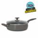 Tasty 5 Quart Non-Stick Dishwasher Safe Jumbo Cooker Saute Pan with Helper Handle and Glass Lid, Diamond-Reinforced, Ombre Gray - 2