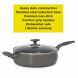 Tasty 5 Quart Non-Stick Dishwasher Safe Jumbo Cooker Saute Pan with Helper Handle and Glass Lid, Diamond-Reinforced, Ombre Gray - 3