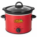 Taco Tuesday TTRDP2RD 2-Quart Fiesta Slow Cooker With Tempered Glass Lid, Cool-Touch Handles, Removable Round Ceramic Pot