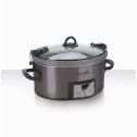Crock Pot 7qt Cook & Carry Programmable Slow Cooker - Black Stainless Steel