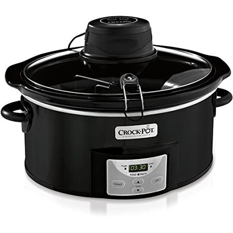 Crock-Pot iStir (SCCPVC600AS-B) Automatic Stirring 6-Quart Slow Cooker ...