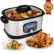 NutriChef PKPC35 - Countertop Oven Multi-Cooker Pro with Easy Crock Oven Cooking Presets, Sous Vide Mode, Display (Stainless Steel) - 0