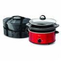 Betty Crocker 3.5L Oval Slow Cooker with Travel Bag, Metallic Red
