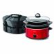 Betty Crocker 3.5L Oval Slow Cooker with Travel Bag, Metallic Red - 0