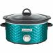 4.5-quart Scallop Pattern Slow Cooker (blue) - 0