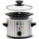 Elite Gourmet MST-250XS Electric Slow Cooker, Adjustable Temp, Entrees, Sauces, Stews & Dips, Dishwasher Glass Lid &&nbsp;Ceramic Pot, 1.5Qt Capacity, Stainless Steel - 2