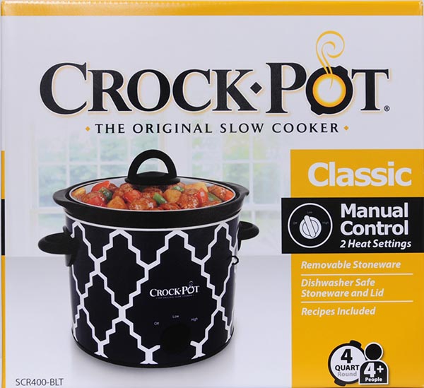 Crock Pot Classic Manual Control Slow Cooker 4qt Model SCR400-BLT -WM1