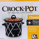 Crock-Pot 4 Quart Manual Slow Cooker, Black & White