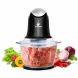 POSAME Mini Food Processor Meat Grinders Electric,Small Kitchen Food Chopper Vegetable Fruit Cutter Onion Slicer Dicer, Blender and Mincer, with 4-Cup Glass Bowl-Black - 0