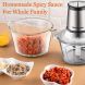 Homeleader Electric 8-Cup Food Chopper Food Processor 2L BPA-Free Glass Bowl Grinder for Meat, Vegetables, Fruits and Nuts, Fast & Slow 2 Speeds, 400W - 1