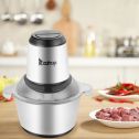 Topcobe Meat Grinders, Silver 110V 300W Portable Electric Meat Grinder for Kitchen, Sausage Maker Stainless Steel One-key Meat Grinder Machine Steel Cup