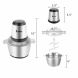 Topcobe Meat Grinders, Silver 110V 300W Portable Electric Meat Grinder for Kitchen, Sausage Maker Stainless Steel One-key Meat Grinder Machine Steel Cup - 3