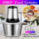 2L 200W Multipurpose Electric Meat Grinders Vegetables Mincer Slicer Food Processor Kitchen Tools With Double Blade - 0